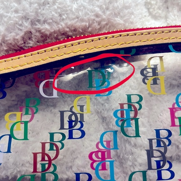 Dooney & Bourke Multicolor Monogram Clear Zippered Pouch - Picture 4 of 4